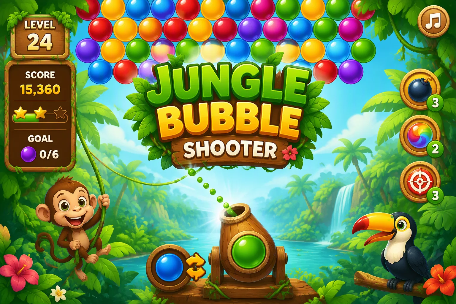 Jungle Bubble Shooter trópusi játékkép
